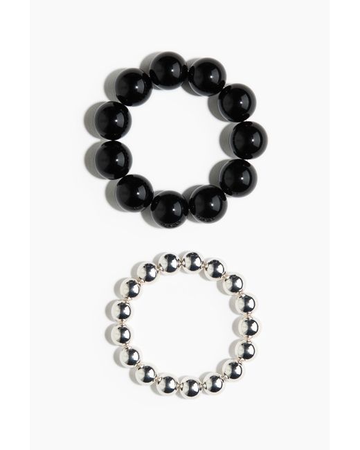 H&M Black 2er-Pack Perlenarmbänder