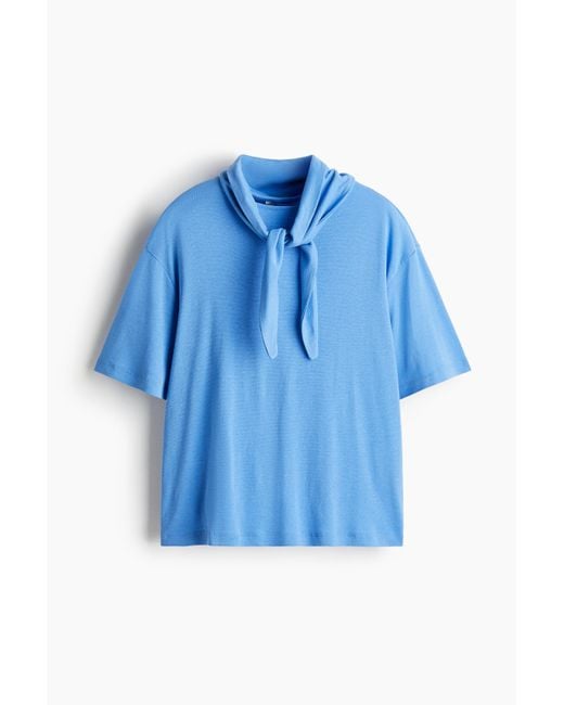 H&M Blue Shirt mit Schalkragen