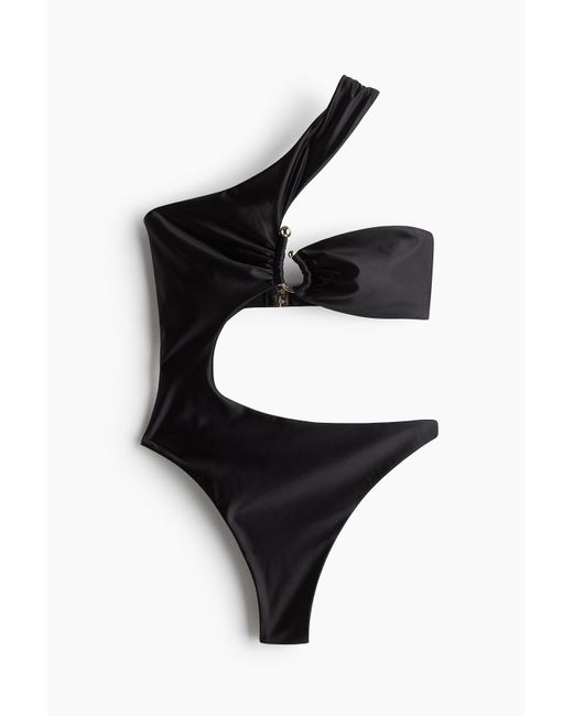 H&M Black Badeanzug mit Cut-outs
