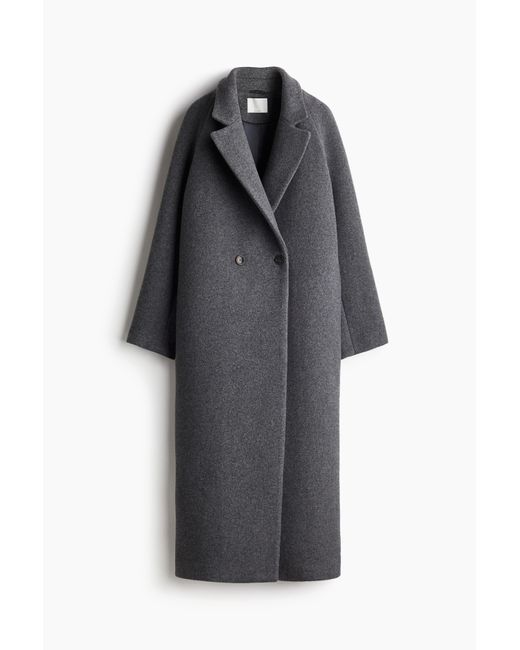 H&M Black Mantel aus Wollmix