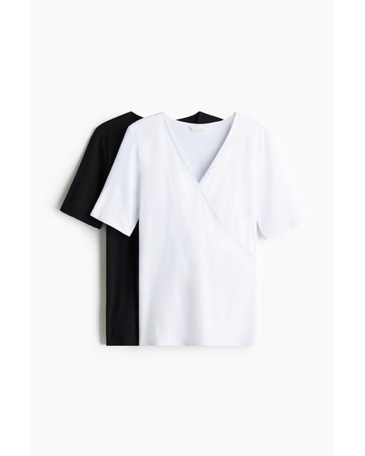 H&M Black MAMA 2er-Pack Stillshirts