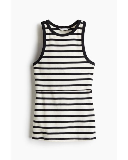 H&M Black MAMA Geripptes Still-Tanktop