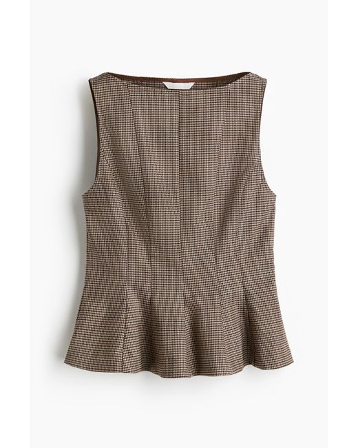 H&M Brown Peplumtop