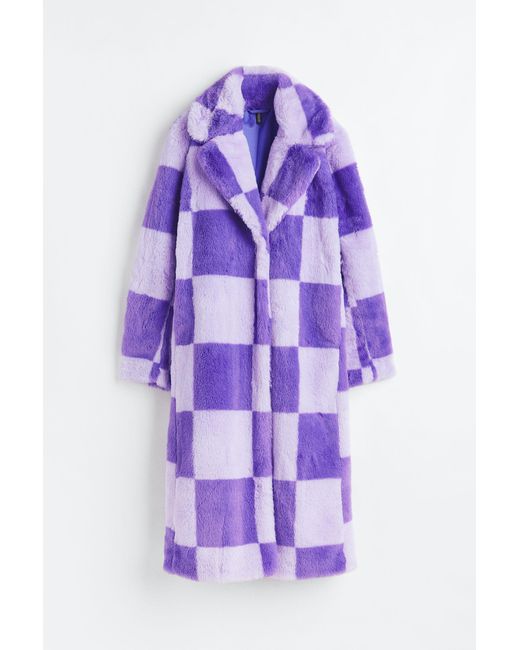 H&M Purple Einreihiger Mantel
