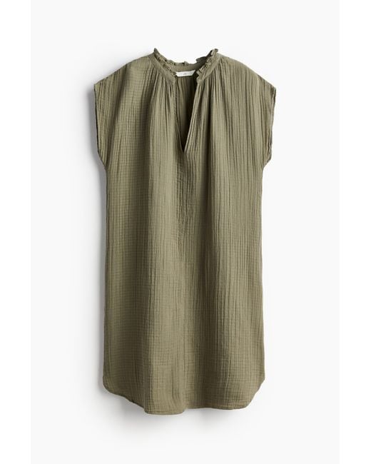 H&M Green Kleid aus Musselin