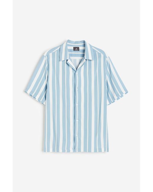 Chemise à motif avec col cubain H&M pour homme en coloris Blue