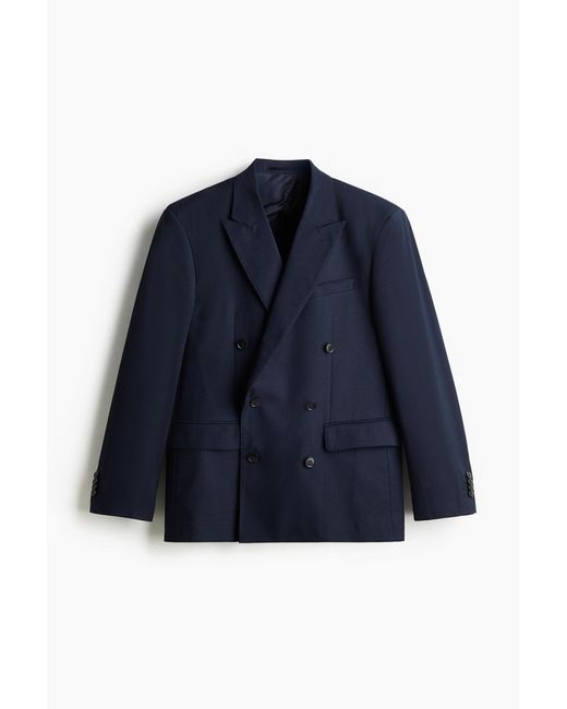 H&M Zweireihiges Jackett in Regular Fit in Blue für Herren