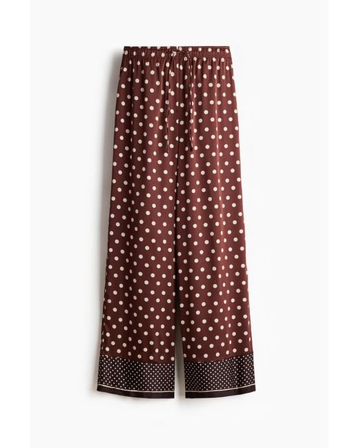 H&M Wijde Broek Met Drawstring in het Red