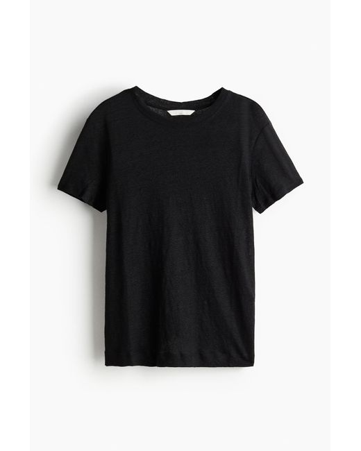 T-shirt en lin H&M en coloris Black