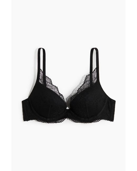 H&M Black Super-Push-up-BH aus Spitze