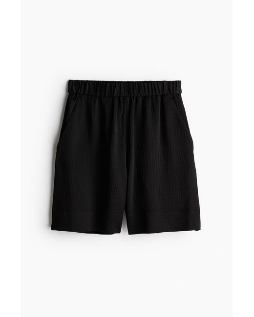 H&M Black Shorts aus Seidenmischung