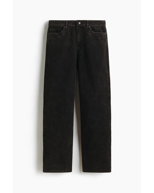 H&M Cordhose in Relaxed Fit in Black für Herren