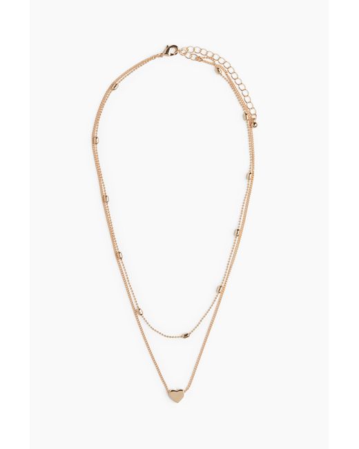 H&M White Zweireihige Halskette