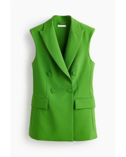 Blazer sans manches à fermeture croisée H&M en coloris Green