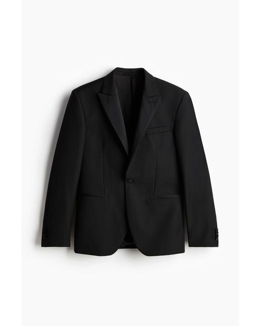 H&M Einreihige Smokingjacke in Slim Fit in Black für Herren