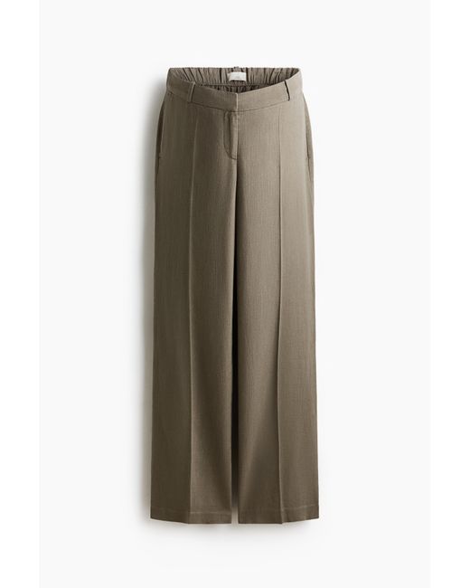 H&M Green MAMA Elegante Hose aus Leinengemisch