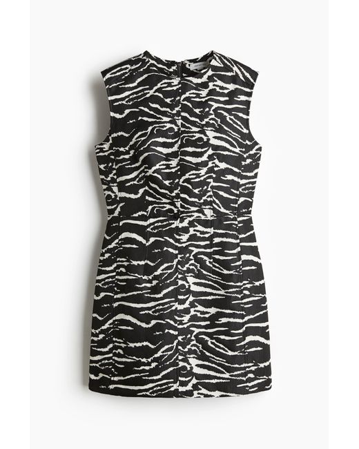 H&M Black Minikleid aus Jacquardstoff