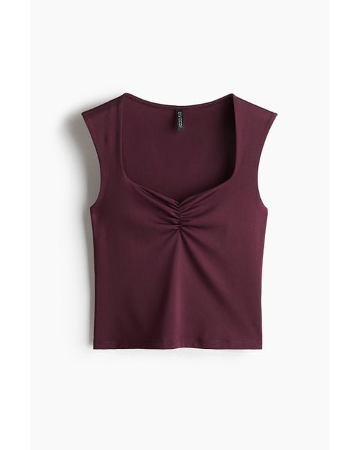 H&M Purple Gerafftes Tanktop