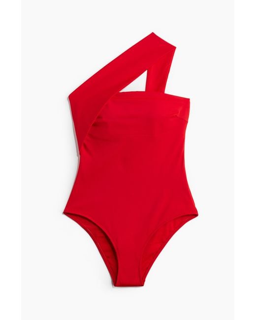 Maillot de bain asymétrique paddé H&M en coloris Rouge Lyst
