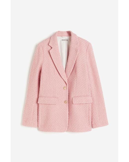 H&M Pink Blazer aus Bouclé