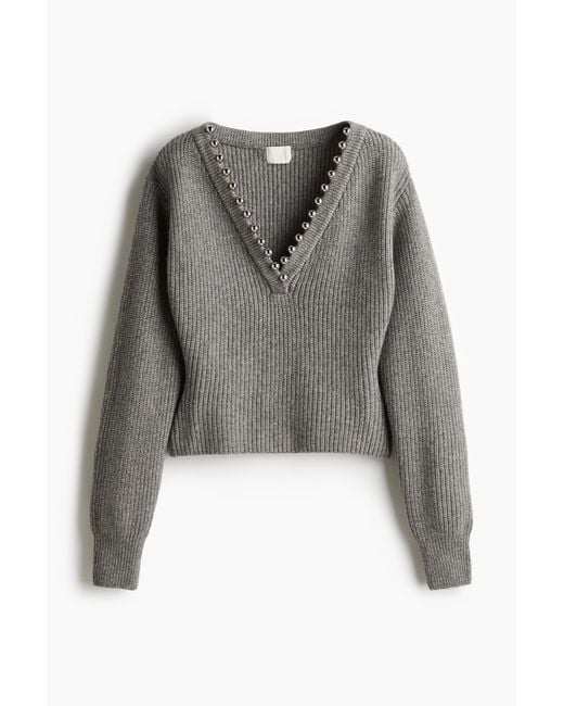 h&amp;m perlen pullover damen