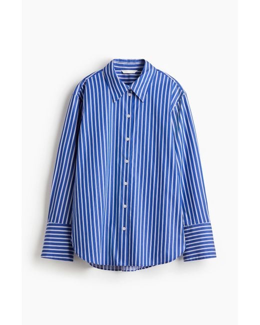 H&M Blue Hemdbluse aus Popeline