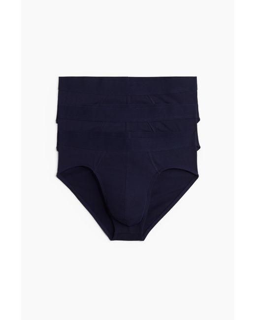 H&M 3er-Pack Slips mit Lycra® in Blue für Herren