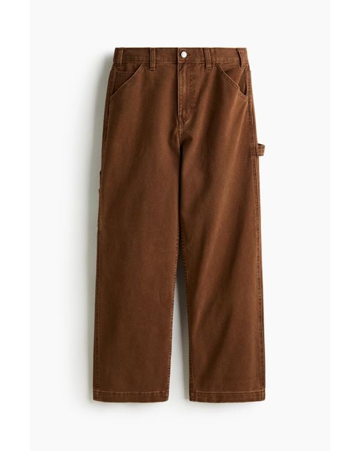H&M Relaxed Fit Worker trousers in Brown für Herren