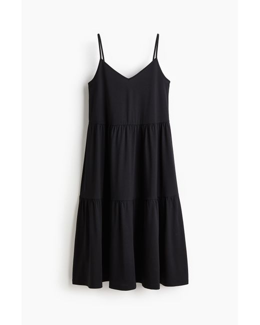 H&M Black Gestuftes Trägerkleid