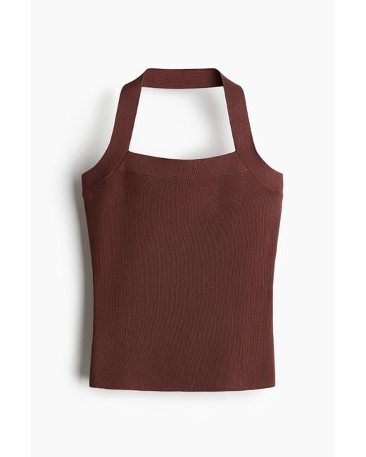 H&M Red Neckholder-Top aus Feinstrick