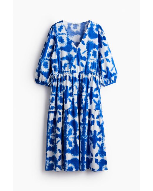 H&M Blue Kleid mit Kordelzug