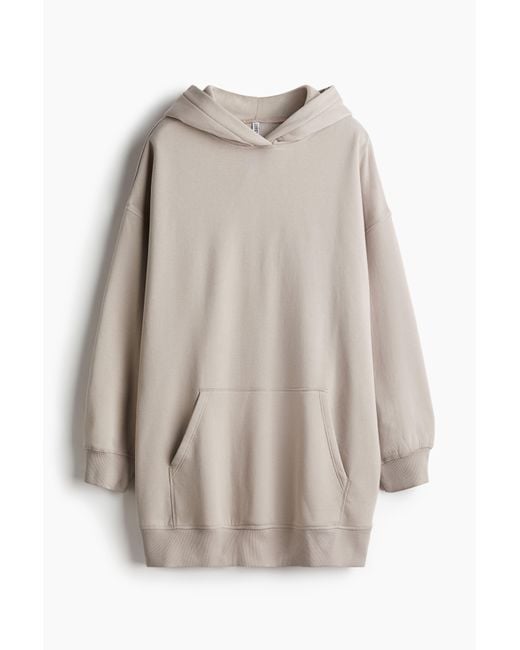 H&M Natural Baumwollkleid mit Kapuze