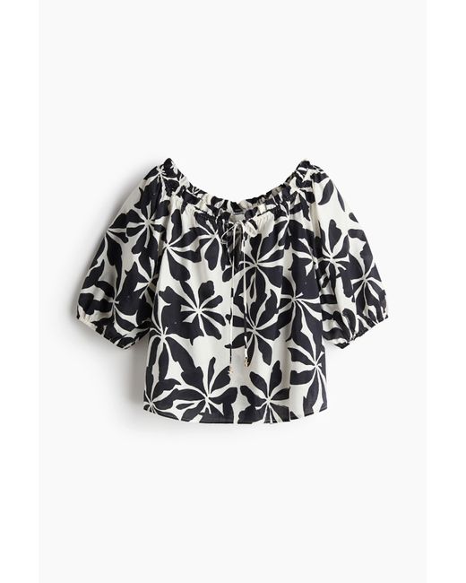 H&M Black Bluse mit Volants