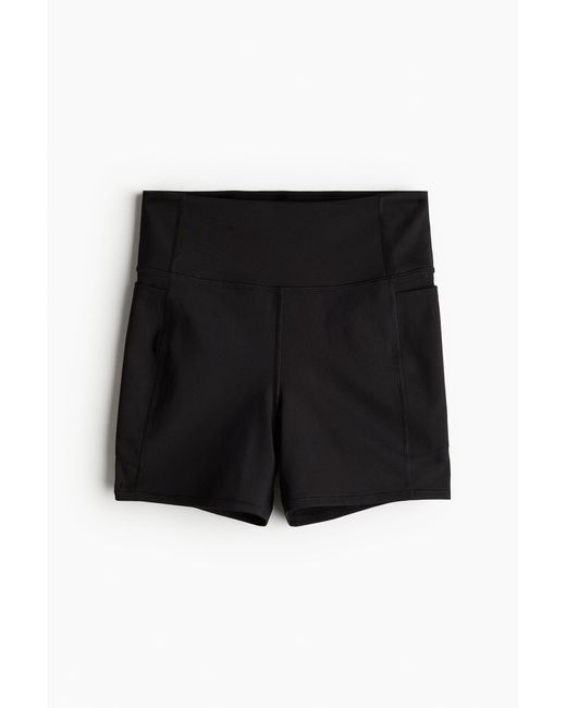 H&M Black DryMove Sport-Hotpants mit Taschendetails