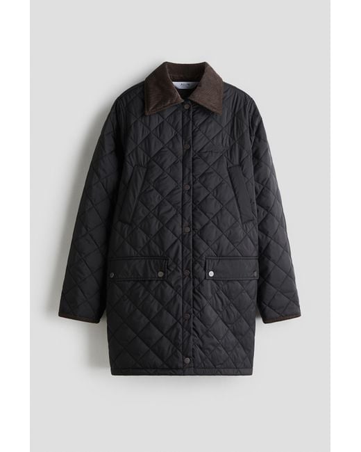 H&M Black Gesteppte Stalljacke
