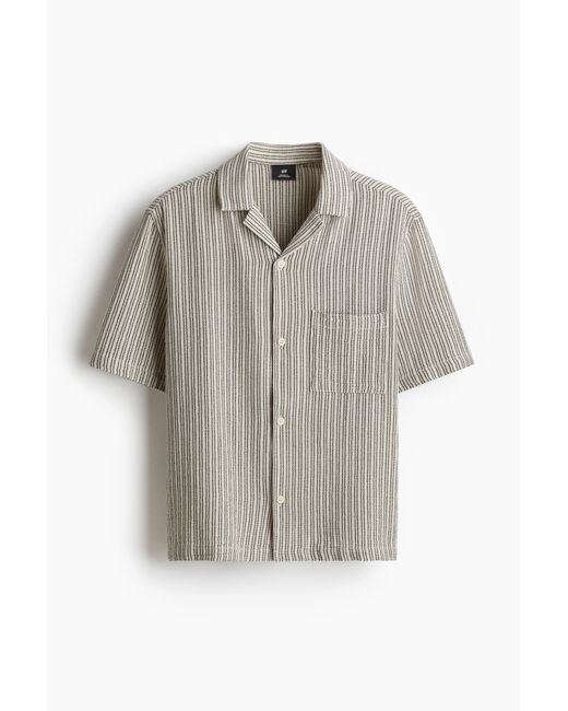 H&M Freizeithemd mit Struktur in Regular Fit in Gray für Herren