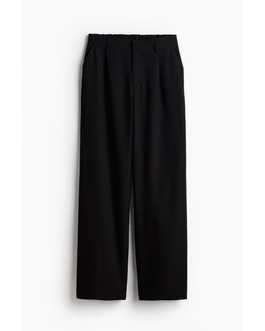 Pantalon de tailleur en lin mélangé H&M en coloris Black