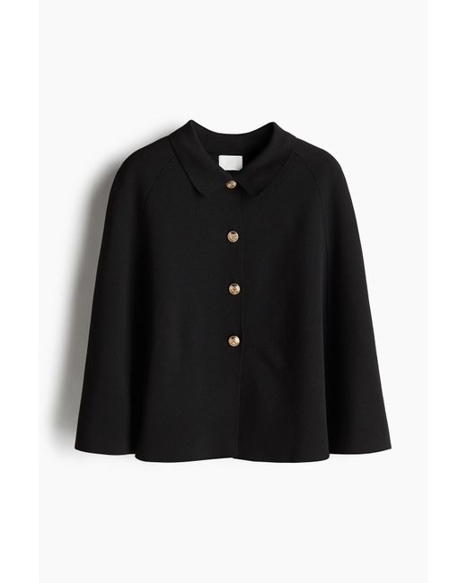 H&M Black Gestricktes Cape
