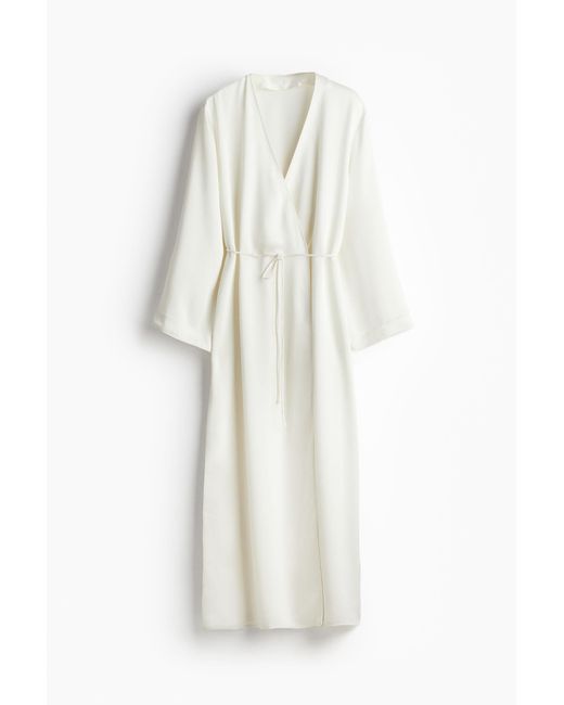 Robe de chambre en satin H&M en coloris White