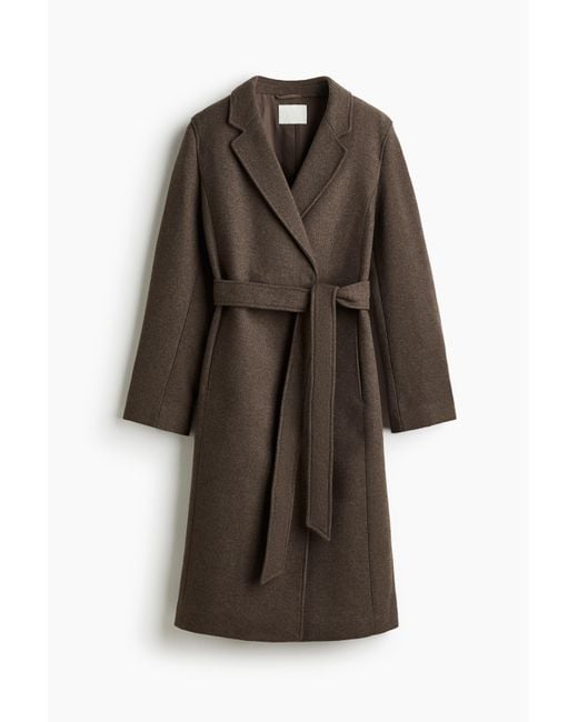 H&M Brown Mantel mit Bindegürtel