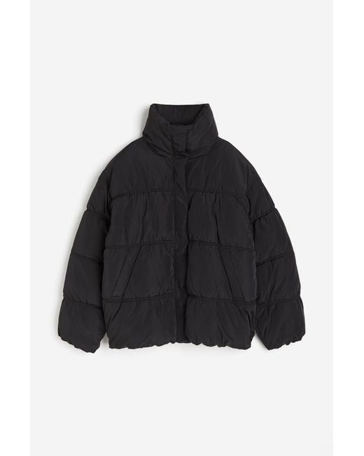 H&M Black Gesteppte Puffer-Jacke