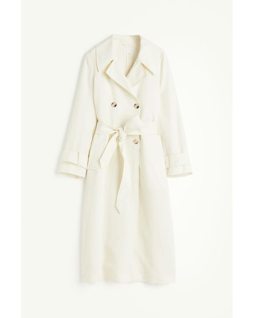Trench-coat en lin mélangé H&M en coloris White