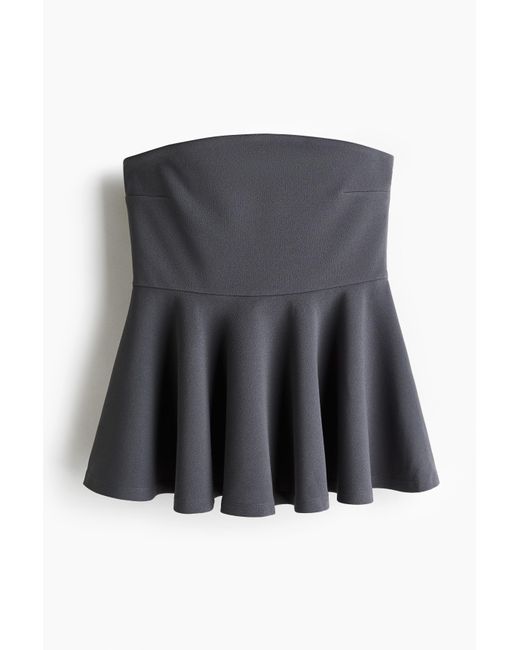 H&M Gray Bandeau-Top mit Peplum