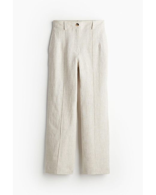 Pantalon de tailleur en lin H&M en coloris White