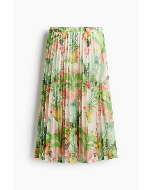 Jupe midi plissée H&M en coloris Green