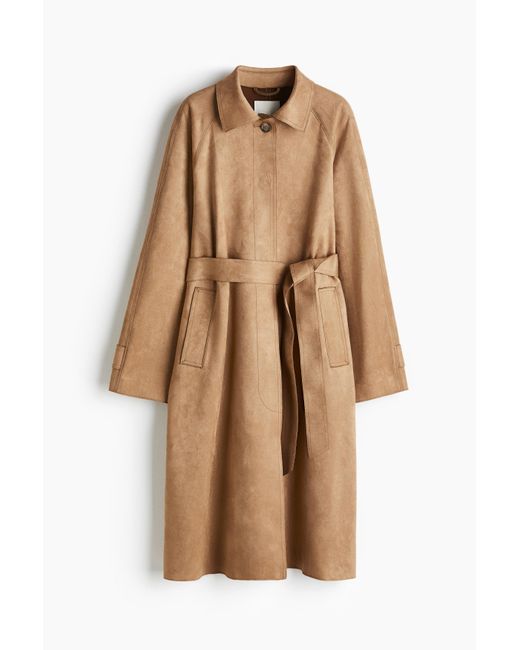 H&M Natural Mantel mit Bindegürtel