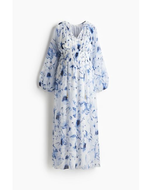 H&M Blue MAMA Langes Stillkleid