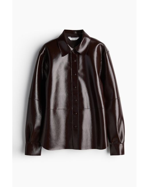 H&M Black Bluse mit Coating