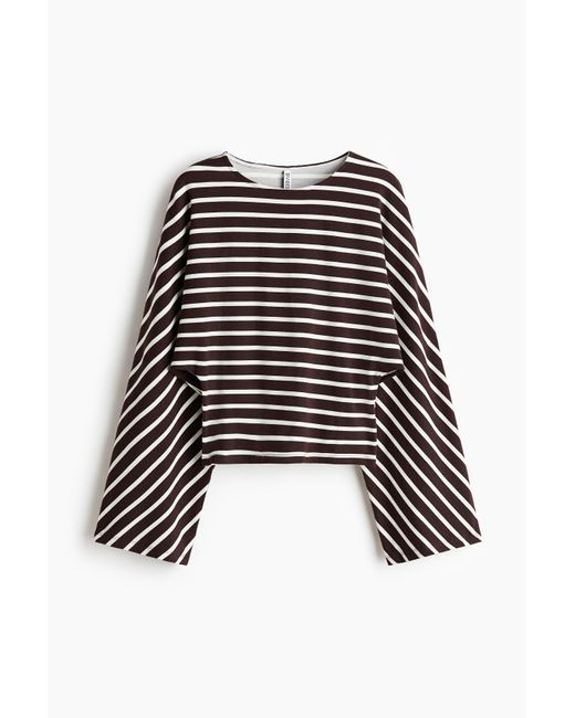 H&M Black Jerseyshirt mit Fledermausärmeln