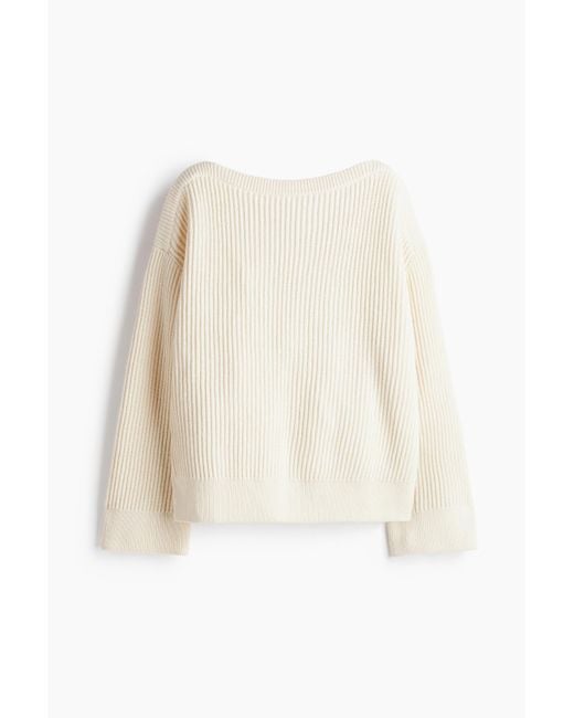 H&M Oversized Trui Van Wolmix in het White